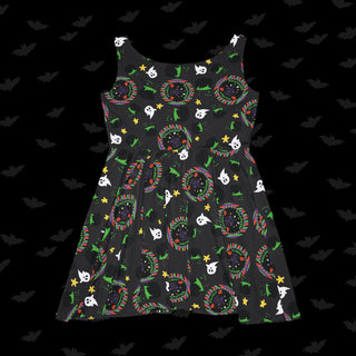 Halloween Lifestyle Gray Skater Dress (XS, S, M, L, XL, and 2XL)