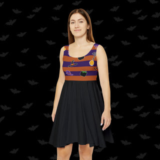Orange and Purple Witches Skater Dress (XS, S, M, L, XL, and 2XL)