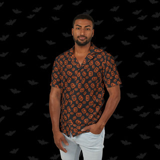 Jack-o-lantern Unisex Button Up (XS, S, M, L, XL, and 2XL)