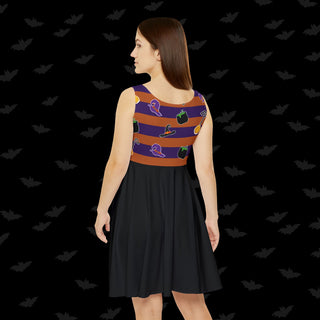 Orange and Purple Witches Skater Dress (XS, S, M, L, XL, and 2XL)