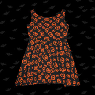 Jack-o-lantern Skater Dress (XS, S, M, L, XL, and 2XL)