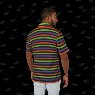 Halloween Stripes Unisex Button Up (XS, S, M, L, XL, and 2XL)