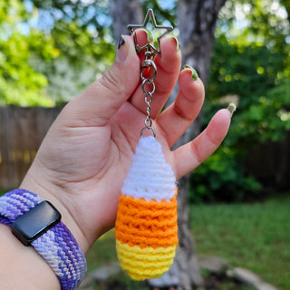 Crochet Candy Corn Keychain