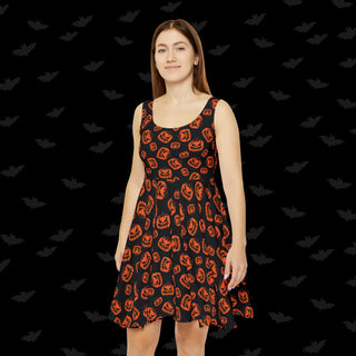 Jack-o-lantern Skater Dress (XS, S, M, L, XL, and 2XL)