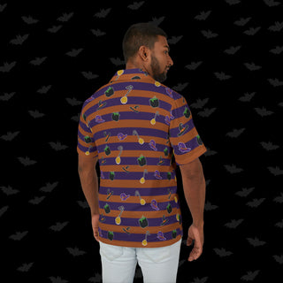 Orange and Purple Witches Unisex Button Up (XS, S, M, L, XL, and 2XL)