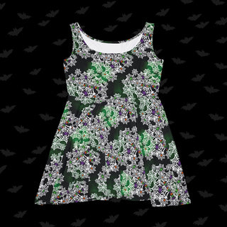 Halloween Spiderwebs Skater Dress (XS, S, M, L, XL, and 2XL)