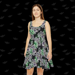 Halloween Spiderwebs Skater Dress (XS, S, M, L, XL, and 2XL)