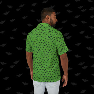Black Bats on Green Unisex Button Up (XS, S, M, L, XL, and 2XL)