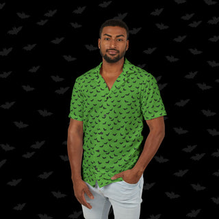 Black Bats on Green Unisex Button Up (XS, S, M, L, XL, and 2XL)