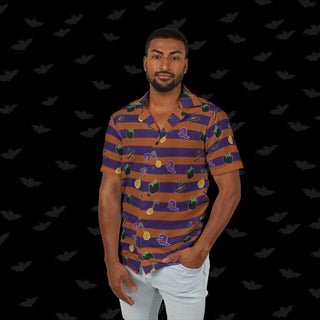 Orange and Purple Witches Unisex Button Up (XS, S, M, L, XL, and 2XL)