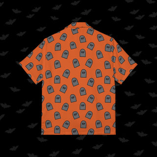RIP Tombstone Orange Unisex Button Up (XS, S, M, L, XL, and 2XL)