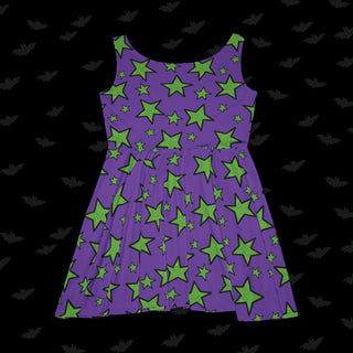 Halloween Jester Ghoul Stars Skater Dress (XS, S, M, L, XL, and 2XL)