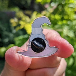 Asexual Pride Flag Witch Hat Pin