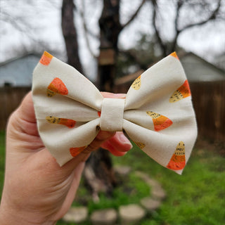 Beige Candy Corns Hair Bow Clips - 2 Pack