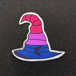 Bisexual Pride Flag Witch Hat Sticker