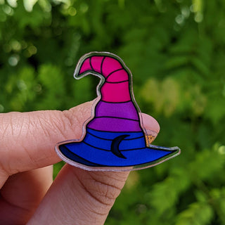 Bisexual Pride Flag Witch Hat Pin
