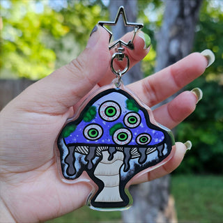 Eyeball Smiley Mushroom Keychain