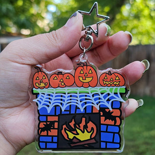 Halloween Fireplace Keychain