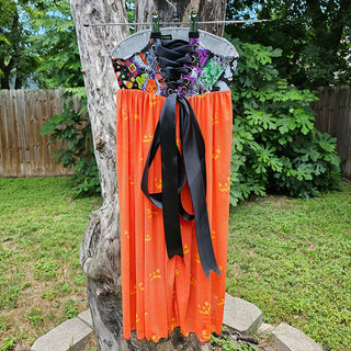 Halloween Scrap Fabric Waspie Corset Belt Duster - Version 1 (XXS)