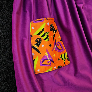 Magenta Purple and Orange Witch Hats 1 of 1 Tie Strap Smock Dress (S)