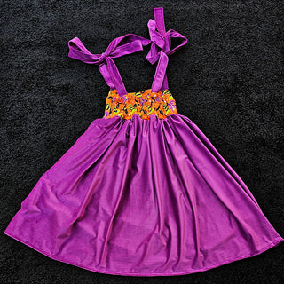 Magenta Purple and Orange Witch Hats 1 of 1 Tie Strap Smock Dress (S)