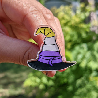 Non-Binary Pride Flag Witch Hat Pin