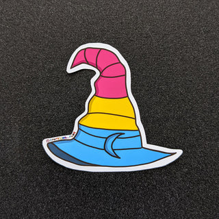 Pansexual Pride Flag Witch Hat Sticker