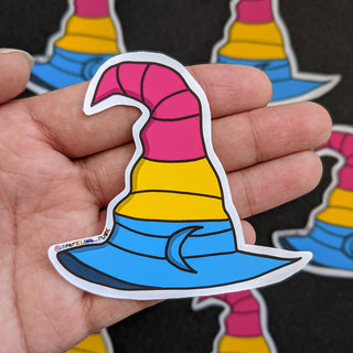 Pansexual Pride Flag Witch Hat Sticker