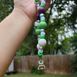 Rosy the Eyeball Ghoul Beaded Wristlet Phone Charm
