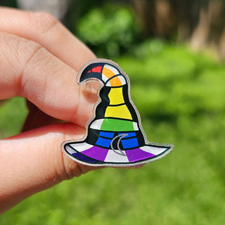 Straight Ally Pride Flag Witch Hat Pin