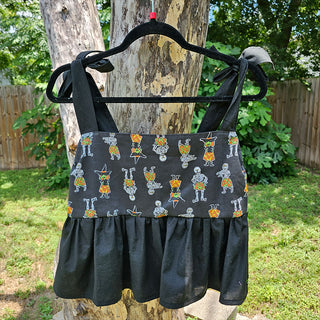 Summerween Tie Strap Elastic Back Smock Top (XS and 2XL)