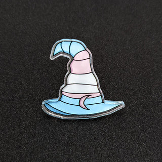 Transgender Pride Flag Witch Hat Pin