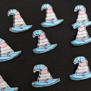 Transgender Pride Flag Witch Hat Pin