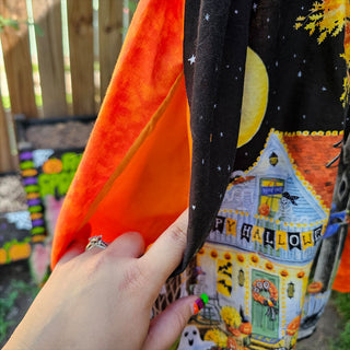 Trick-or-Treating on Halloween Quilt Panel Mini/Midi Skirt *Sample* (43"-45" Waist)