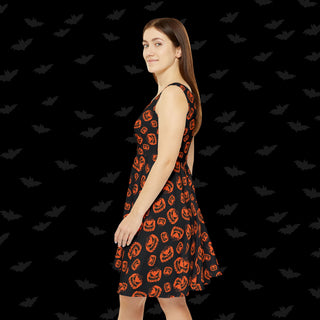 Jack-o-lantern Skater Dress (XS, S, M, L, XL, and 2XL)