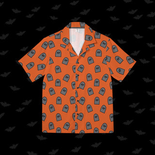 RIP Tombstone Orange Unisex Button Up (XS, S, M, L, XL, and 2XL)
