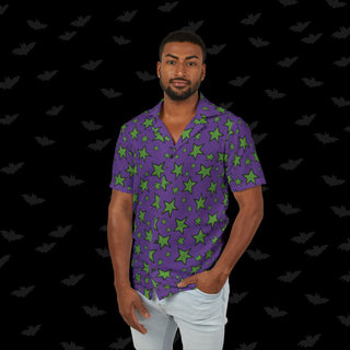 Halloween Jester Ghoul Stars Unisex Button Up (XS, S, M, L, XL, and 2XL)