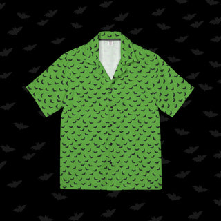 Black Bats on Green Unisex Button Up (XS, S, M, L, XL, and 2XL)