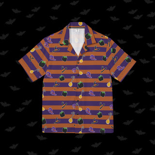 Orange and Purple Witches Unisex Button Up (XS, S, M, L, XL, and 2XL)