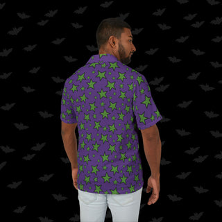 Halloween Jester Ghoul Stars Unisex Button Up (XS, S, M, L, XL, and 2XL)