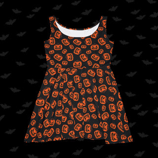 Jack-o-lantern Skater Dress (XS, S, M, L, XL, and 2XL)