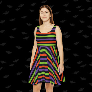 Halloween Stripes Skater Dress