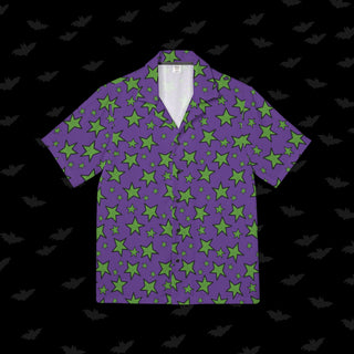 Halloween Jester Ghoul Stars Unisex Button Up (XS, S, M, L, XL, and 2XL)