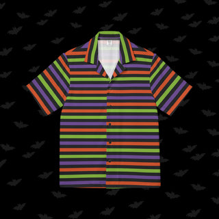 Halloween Stripes Unisex Button Up (XS, S, M, L, XL, and 2XL)