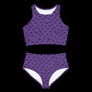 Black Bats on Purple Bikini Set (XS, S, M, L, and XL)