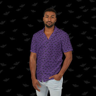 Bats Purple Unisex Button Up (XS-2XL)