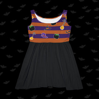 Orange and Purple Witches Skater Dress (XS, S, M, L, XL, and 2XL)