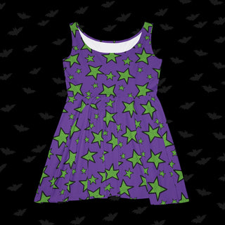 Halloween Jester Ghoul Stars Skater Dress (XS, S, M, L, XL, and 2XL)
