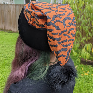 Rust Orange Bats Santa Hat