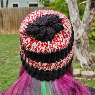 Black and Peppermint Beanie - Style 1